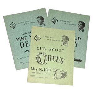 3 Cub Scout of Selma District Pine Wood Derby Circus Programs - 1956 1957